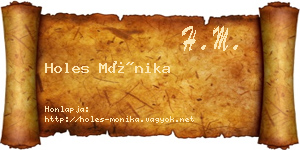 Holes Mónika névjegykártya